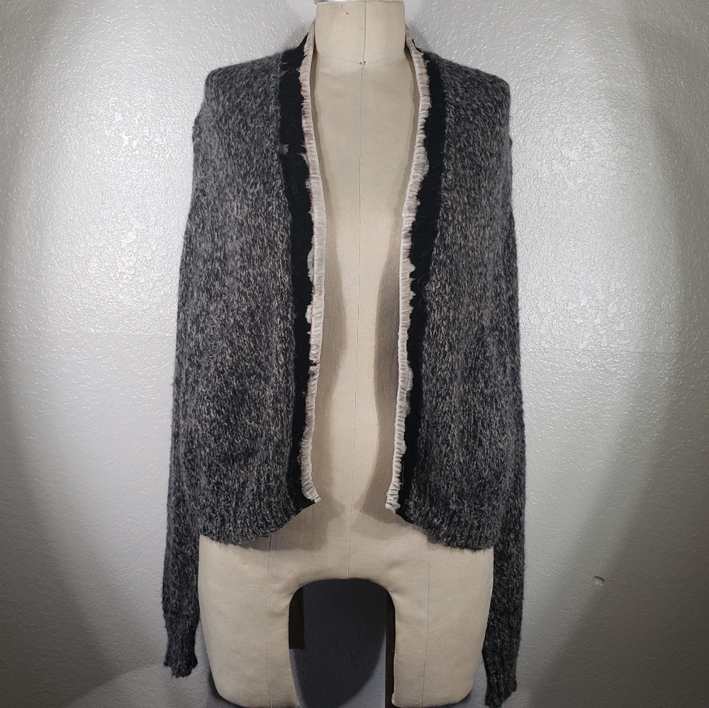 Viviana Uchitel Erena Mohair Velvet Trim Cardigan NWT